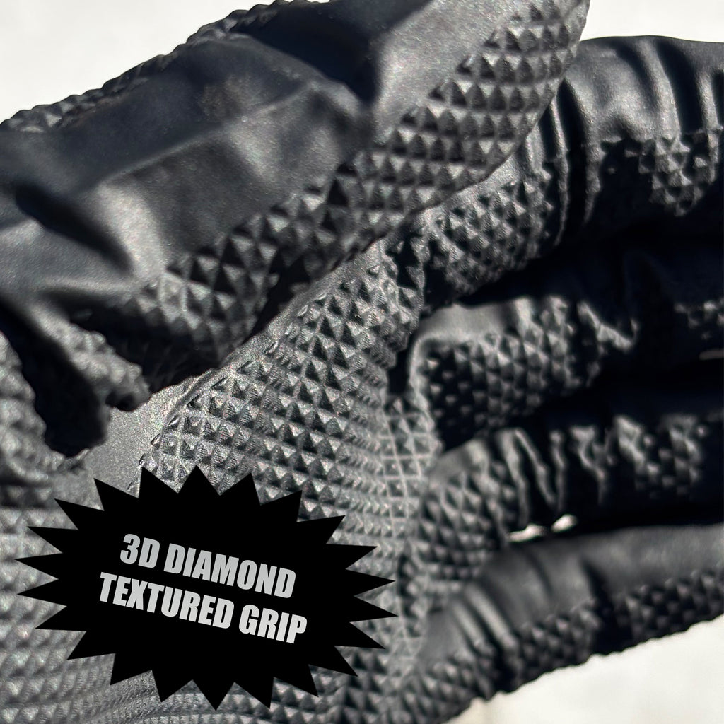 BLACKPALM Heavy Duty Black Nitrile Gloves - Diamond Grip
