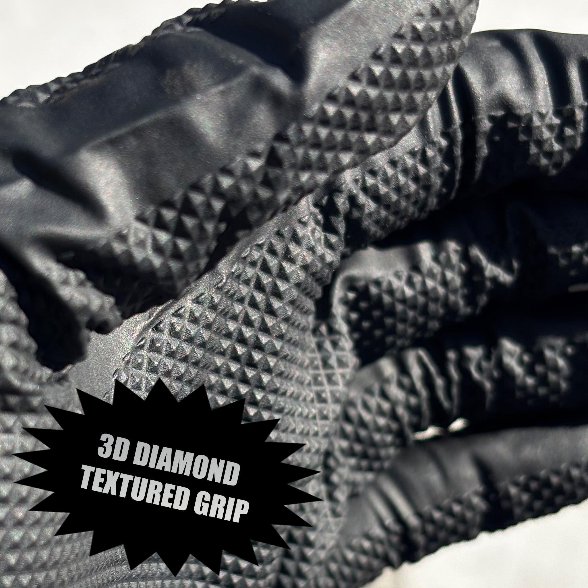 BLACKPALM Heavy Duty Black Nitrile Gloves - Diamond Grip