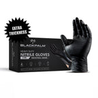 BLACKPALM Heavy Duty Black Nitrile Gloves - Diamond Grip