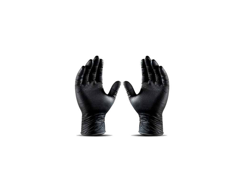 BLACKPALM Heavy Duty Black Nitrile Gloves - Diamond Grip