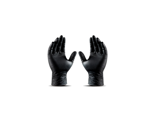 BLACKPALM Heavy Duty Black Nitrile Gloves - Diamond Grip